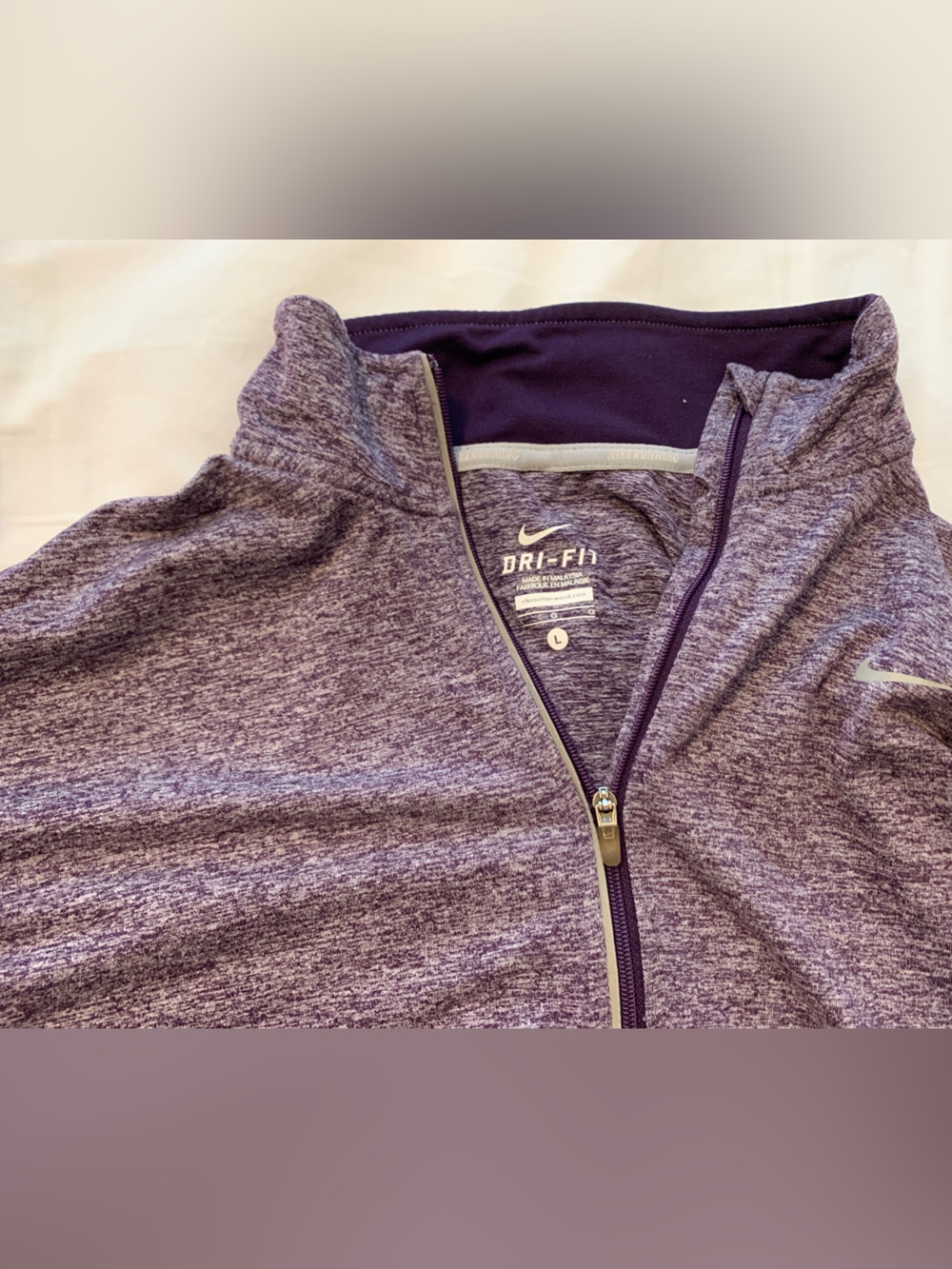 Nike Women’s Heather Purple Dri-FIT Zip-Up Jacket